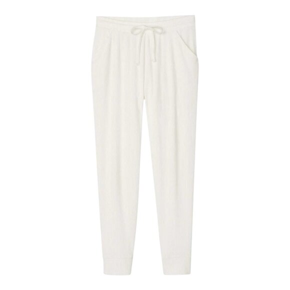 Tommy John Large Ivory Drawstring Ribbed Zen Joggers Lounge Pants Pockets NWT - Picture 3 of 11